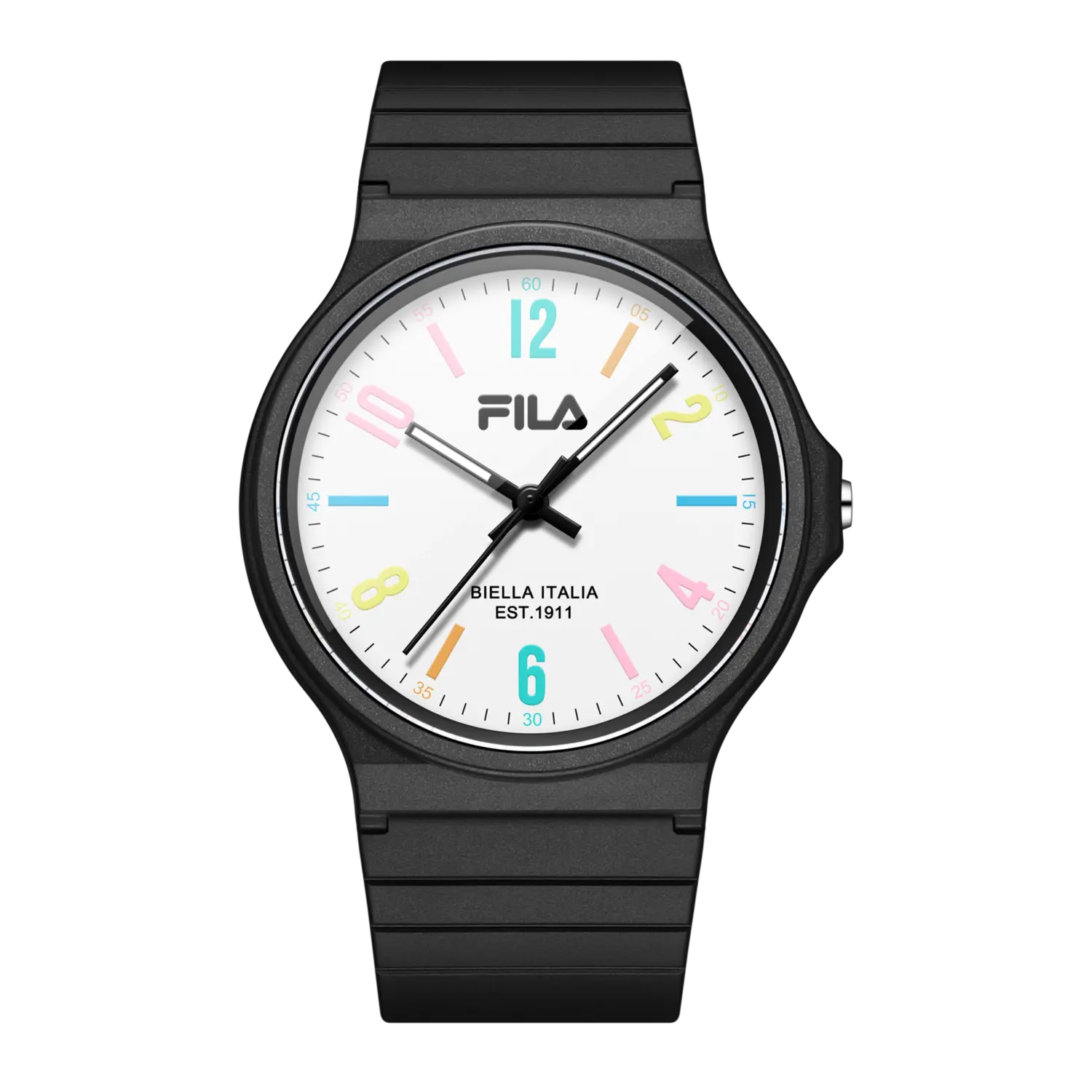 

FILA Часы Wrist Watch Quartz Movement Silicone Strap White Dial Unisex, [Black White]6641-002