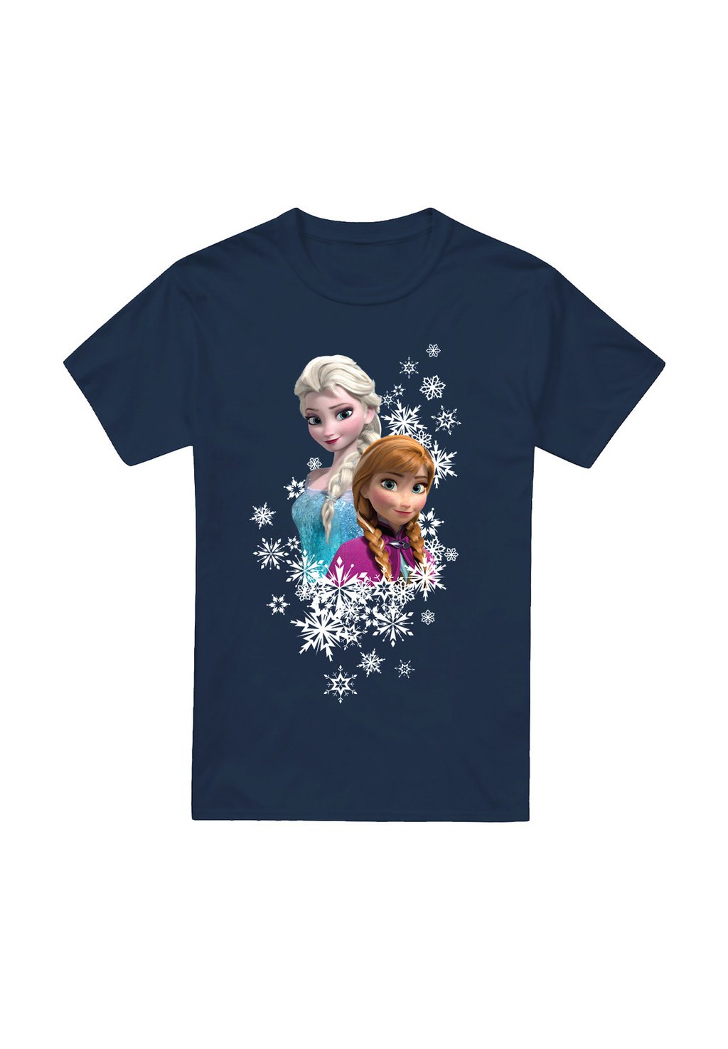 

Футболка с принтом FROZEN ELSA AND ANNA SNOWFLAKE PORTRAIT Disney, темно-синий