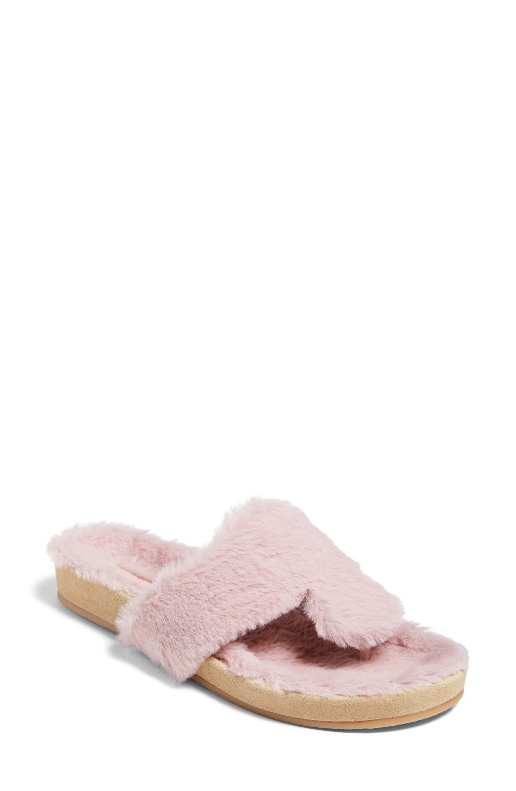 Jack Rogers Jacks Comfort Cozy Sandal Women's  Blush Faux Fur Thong JOBB1460, розовый — фото 2