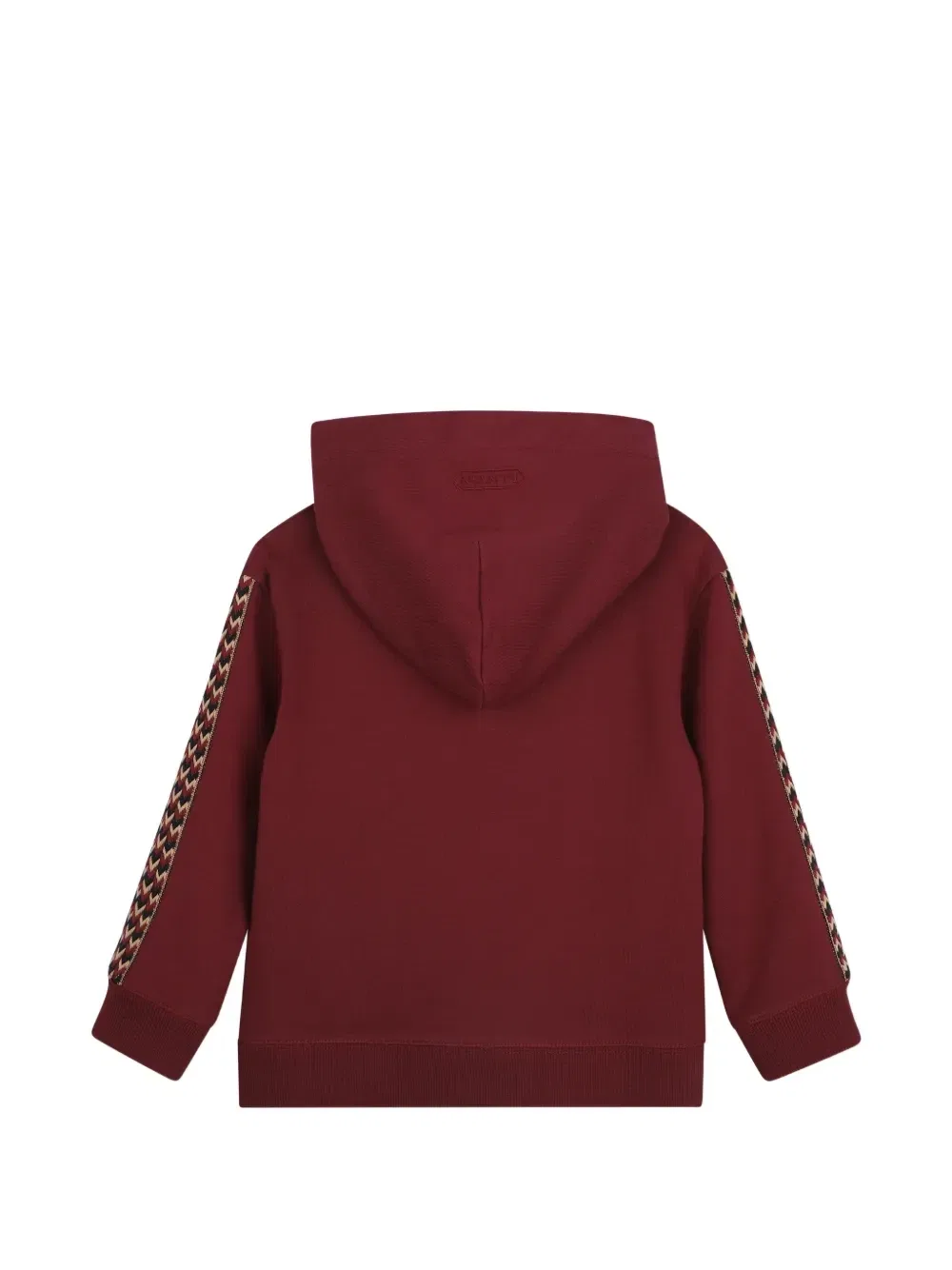 Худи с вышивкой логотипа и отделкой "елочкой" Lanvin Enfant, красный — фото 2