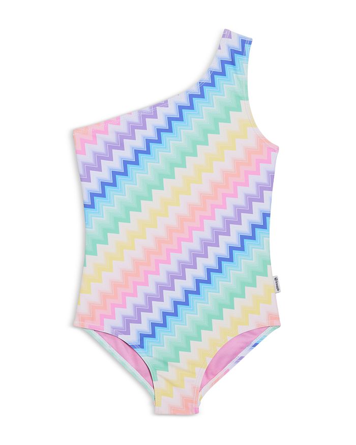 

Детский купальник с геометрическим принтом и одним плечом - для малышек и девочек постарше Limeapple, мультиколор