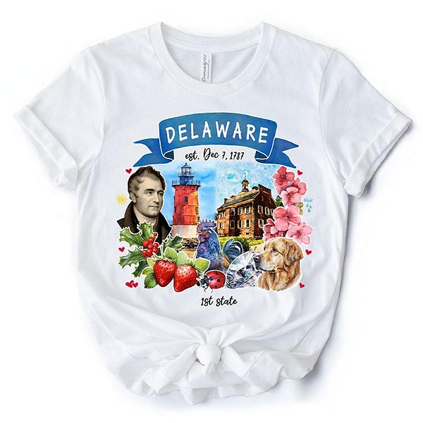 

Футболка с тематикой и достопримечательностями штата Делавэр Ornamentallyyou