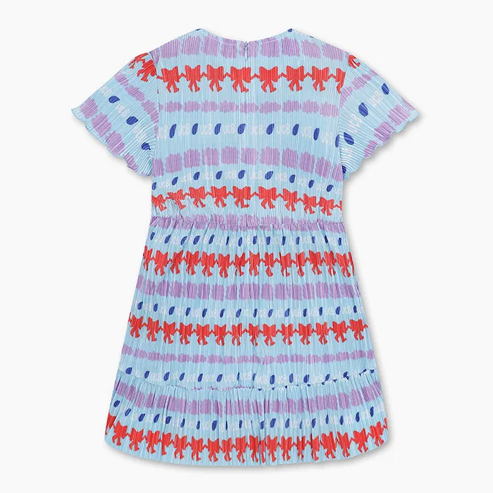 Детское плиссированное платье Bodre синего цвета от Benetton Kids — фото 2
