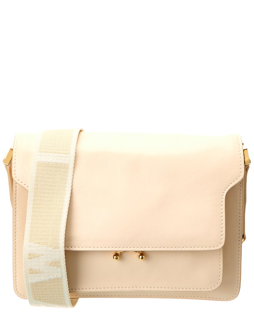

Сумка через плечо Marni Trunk Medium из кожи, белый