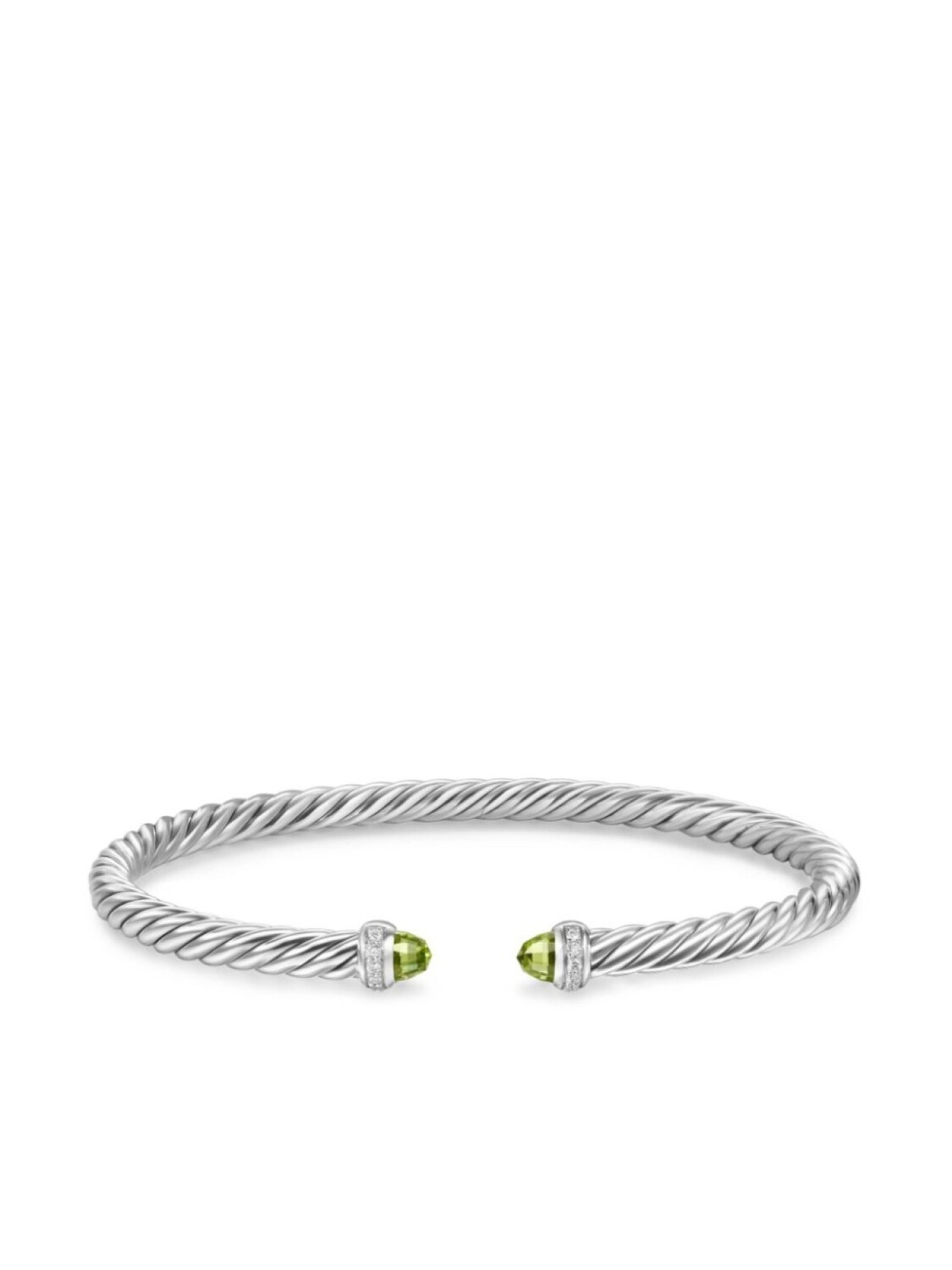

Браслет Cablespira из стерлингового серебра с перидотом и бриллиантами David Yurman, серебряный