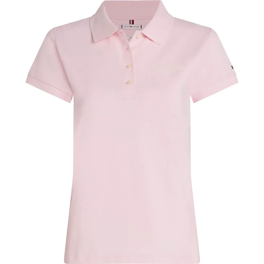 

Поло с коротким рукавом Tommy Hilfiger Script Slim Fit, розовый