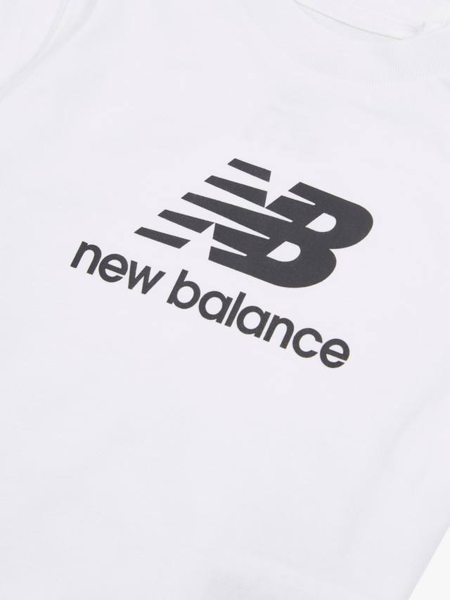 Детская футболка с логотипом New Balance, Bright White — фото 3