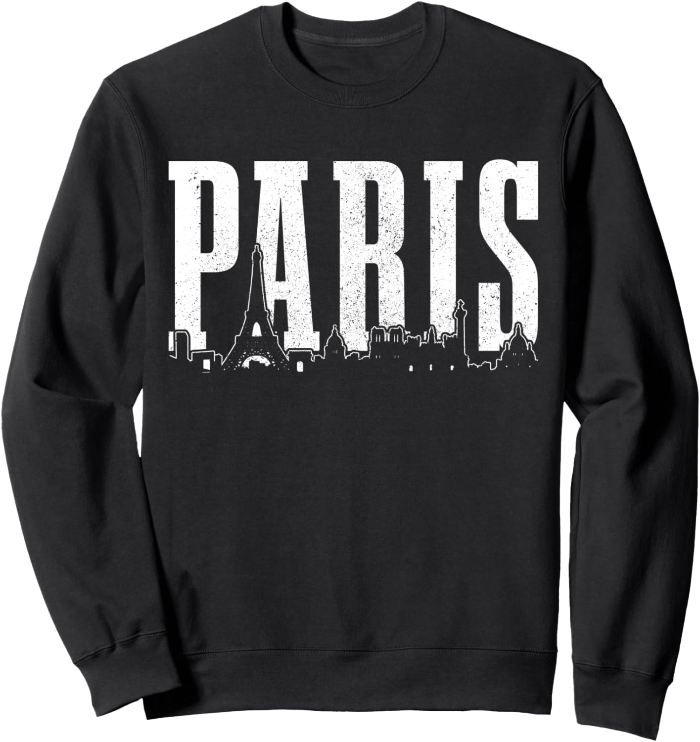 

Винтажная французская сувенирная толстовка с изображением парижского горизонта и Эйфелевой башни Paris France Apparel Co., черный