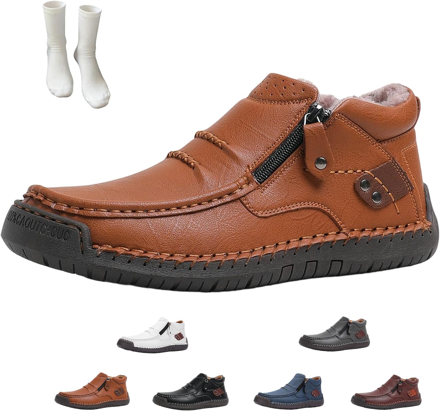 

Кожаные ботинки, мужские ручной работы кожаные ботинки для вождения, новые премиальные туфли 2026 года, с удобной широкой носочной частью и поддержкой свода стопы Generic, светло-коричневый