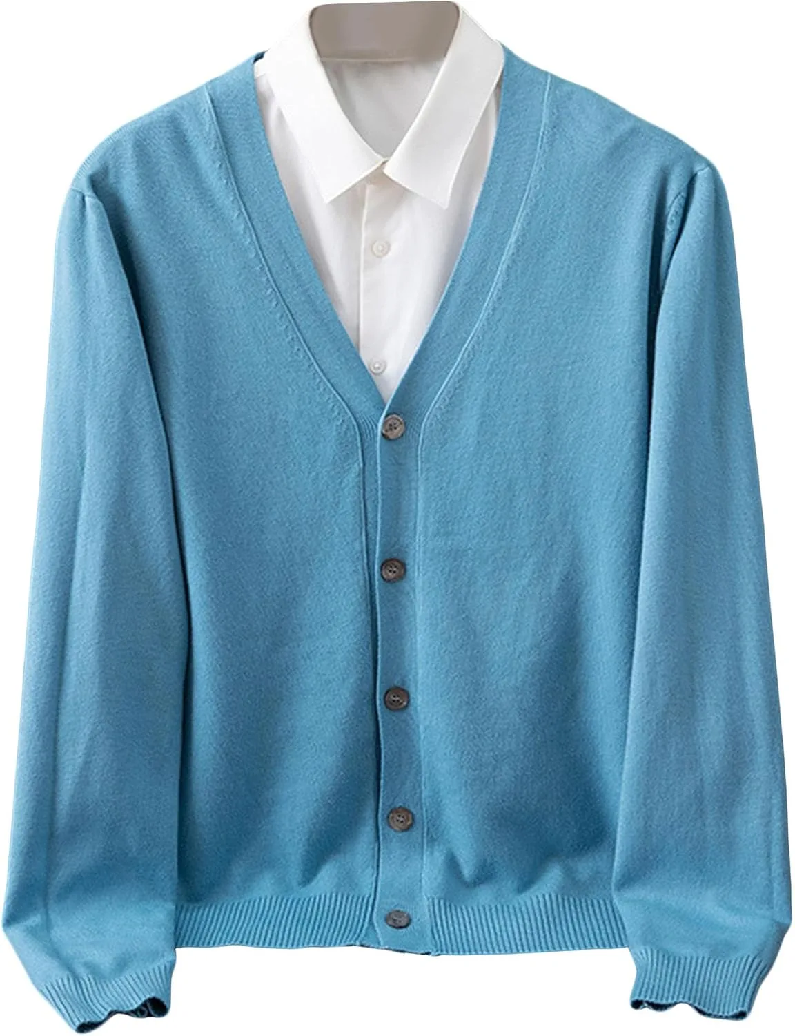 

Мужской кардиган с V-образным вырезом, длинным рукавом и пуговицами, Regular Fit SWJGLITTR