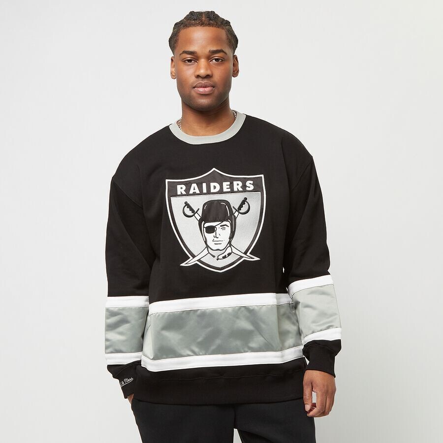 

Толстовка NFL Satin Insert Fleece Crew Oakland Raiders Mitchell & Ness, цвет black