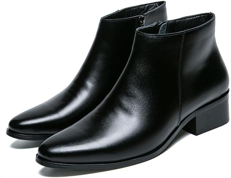 

Мужские деловые ботильоны на боковой молнии, удобные туфли челси на кубинском каблуке Waolsu, черный