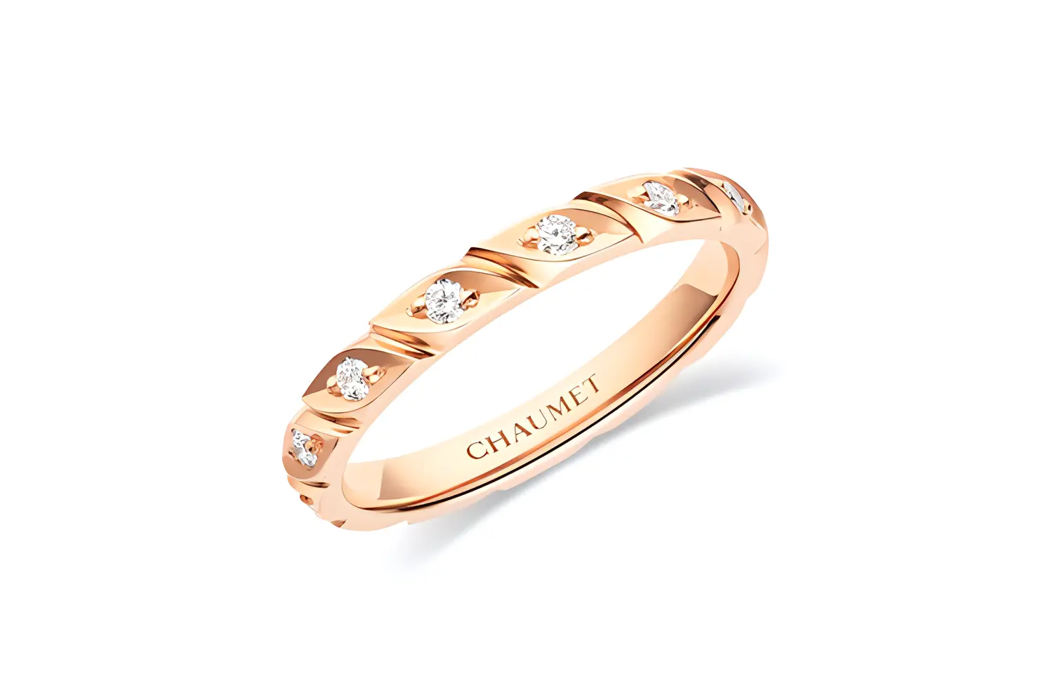 

Chaumet Кольцо из розового золота 585 пробы с бриллиантом 0,14 карат для женщин