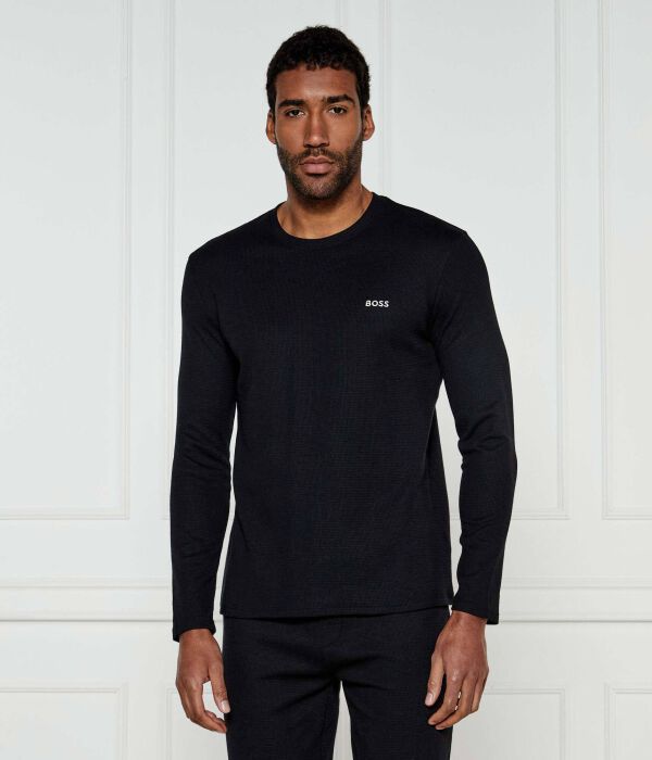 

Лонгслив Boss Waffle 4 Regular Fit, черный