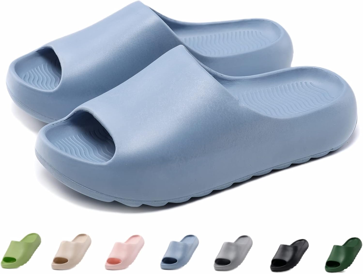 

Детские облачные шлепанцы для мальчиков и девочек, супер мягкие и удобные пляжные и бассейные тапочки, нескользящие водонепроницаемые душевые сандалии для малышей и детей Juyetoa, синий