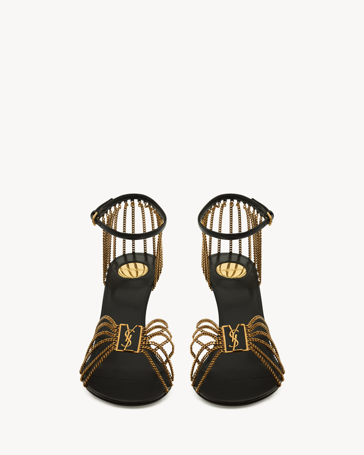 Сандалии BABYLONE из гладкой кожи и металла Saint Laurent, черный — фото 2