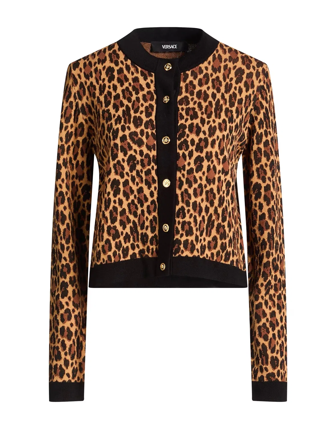 Кардиган с леопардовым принтом VERSACE коричневый