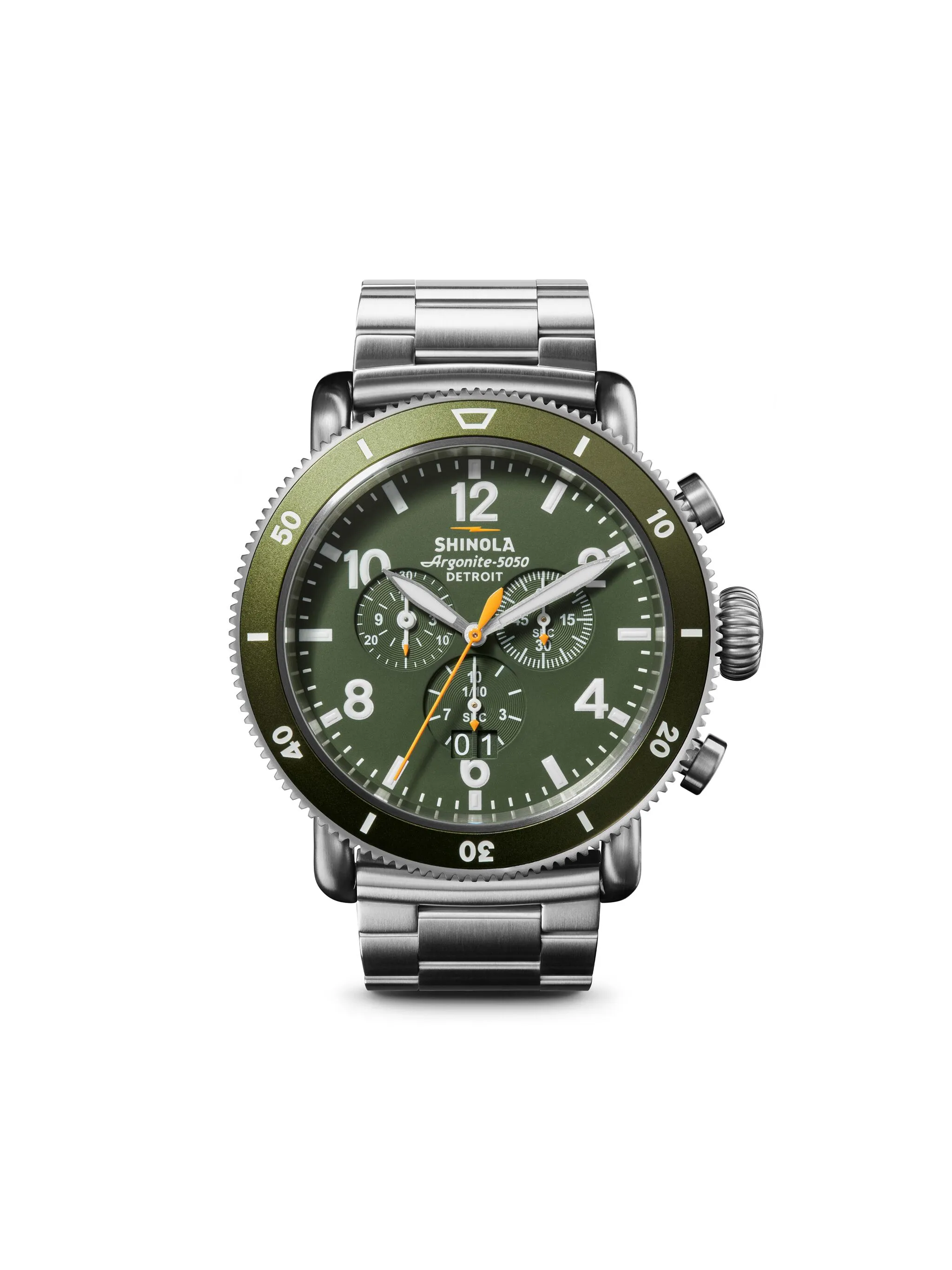 

Наручные часы Runwell Sport Chrono 48 мм Shinola, серебристый