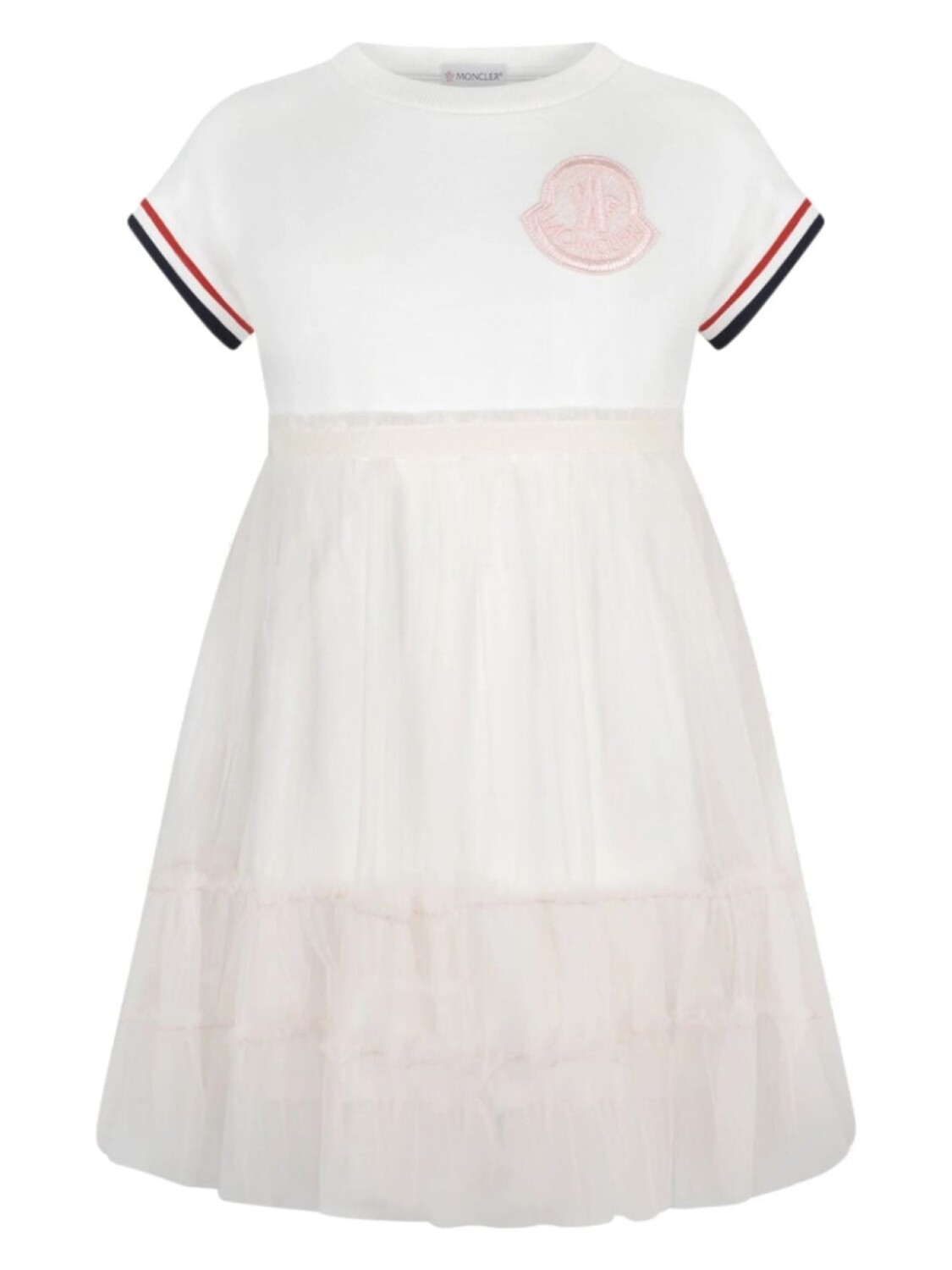 

Moncler Enfant платье с нашивкой-логотипом, белый