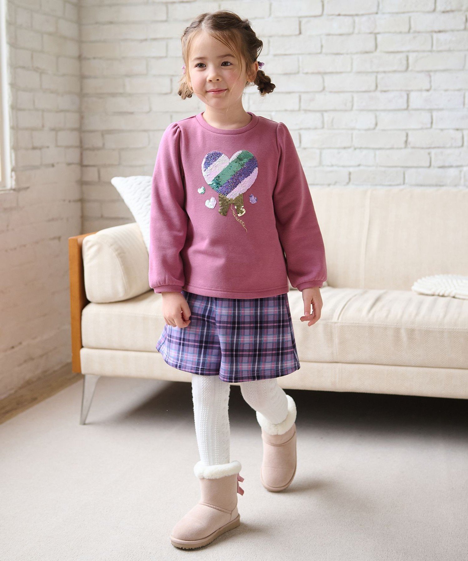 Свитер с ворсистой подкладкой и пайетками Miracle Sequin ANY KIDS, Rose Pink (Cat x Rain [011] — фото 3
