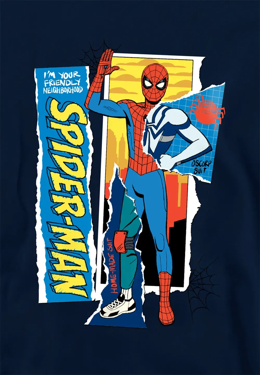 Детский худи Marvel Friendly Neighborhood Spiderman, темно-синий, темно-синий — фото 2