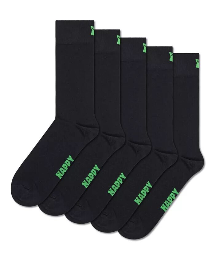 

5 пар однотонных носков Happy Socks, черный