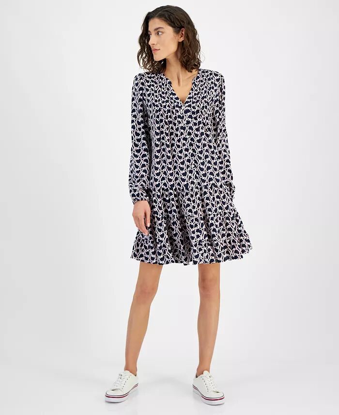 

Женское многоярусное платье Heartlock Pintuck Tommy Hilfiger, синий