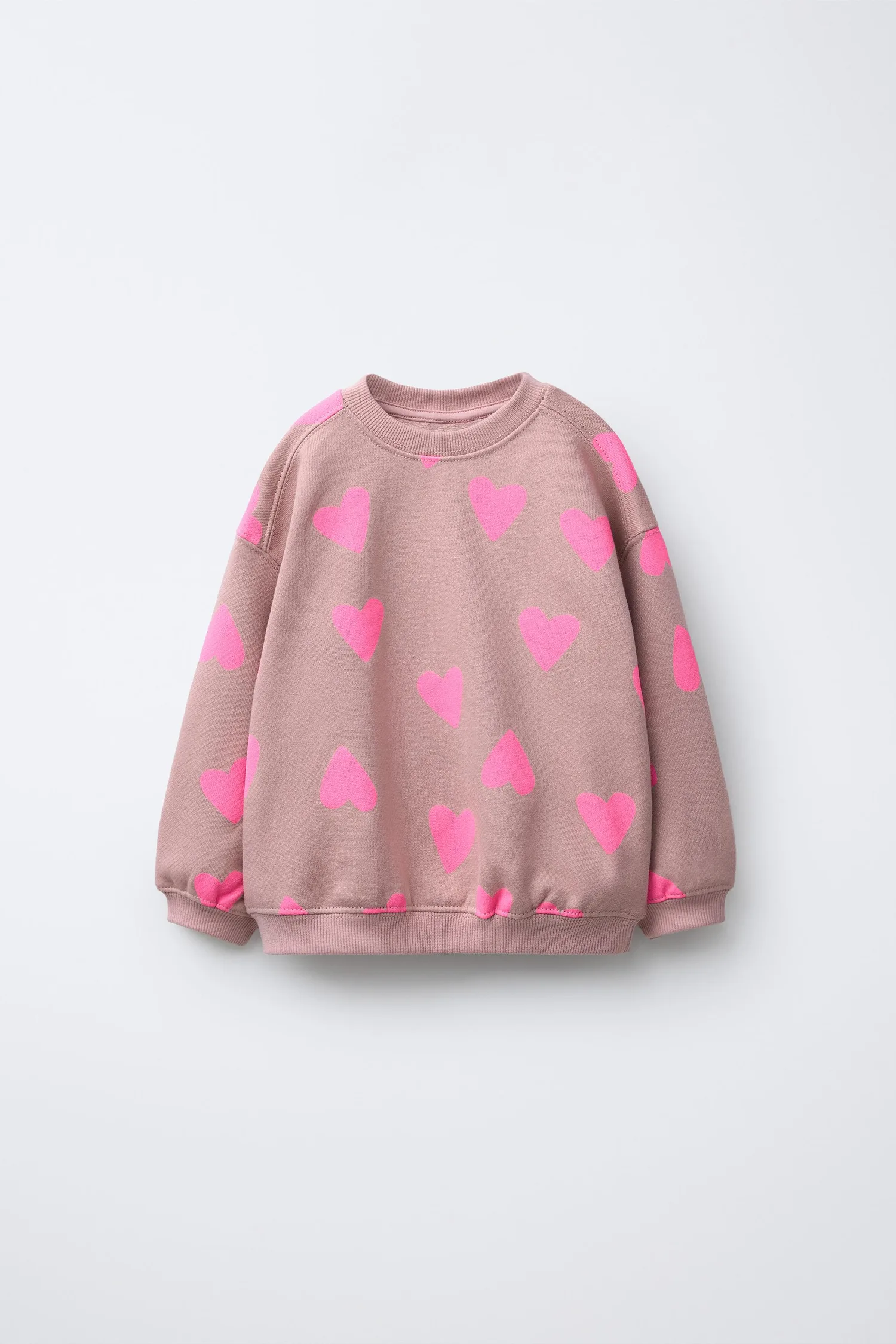 Толстовка с сердечками Zara, бежево-розовый