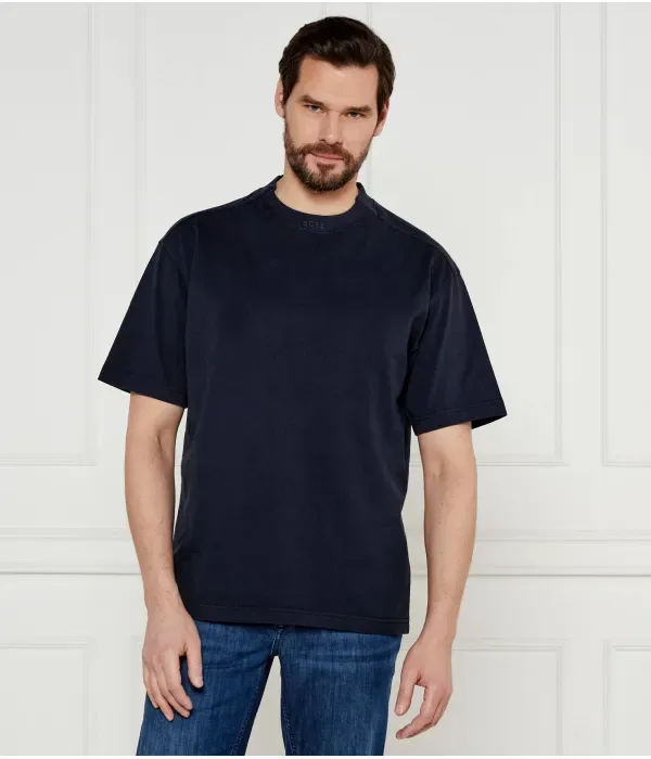 Футболка Te_Dye oversize fit Boss Orange, темно-синий