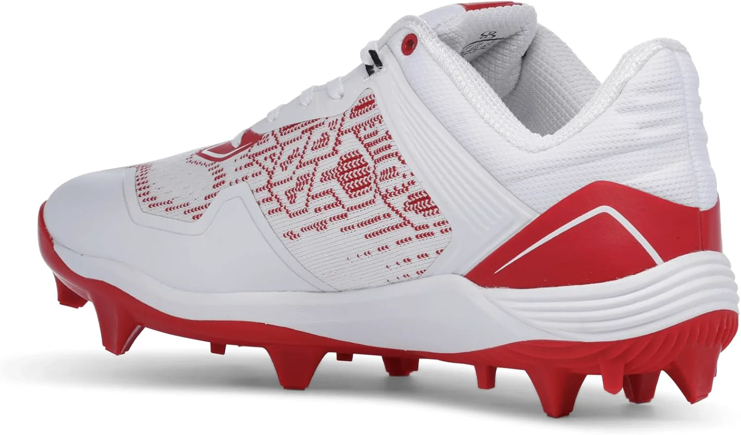 Мужские бутсы Boombah Viper Pureknit с литой подошвой - Status - Разные цвета - Разные размеры, белый/красный — фото 2