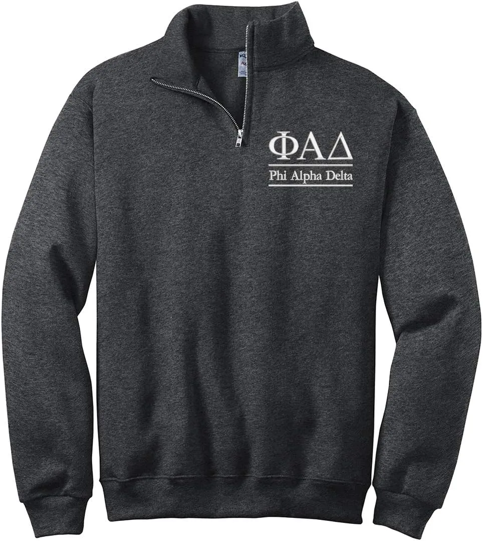 

Толстовка Phi Alpha Delta с молнией на четверть — фратернити PAD Law School Sorority Letters Shop