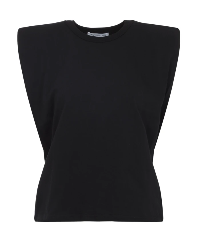 

Футболка Eva с наплечниками, подчеркивающая мускулатуру. The Frankie Shop, черный