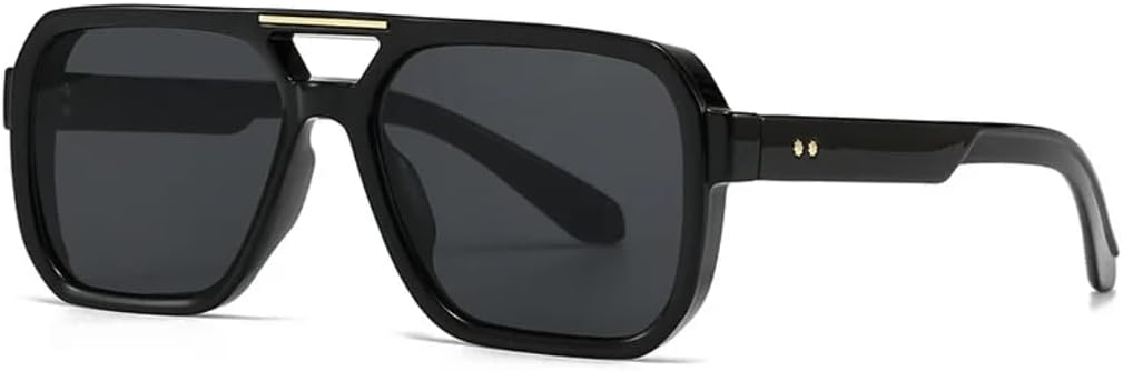 

Модные солнцезащитные очки с двойной перемычкой для женщин, ретро-стиль, заклепки, леопардовый принт, защита от УФ-излучения UV400 для мужчин, градиентные очки для активного отдыха VFDHN, C6 Black Black