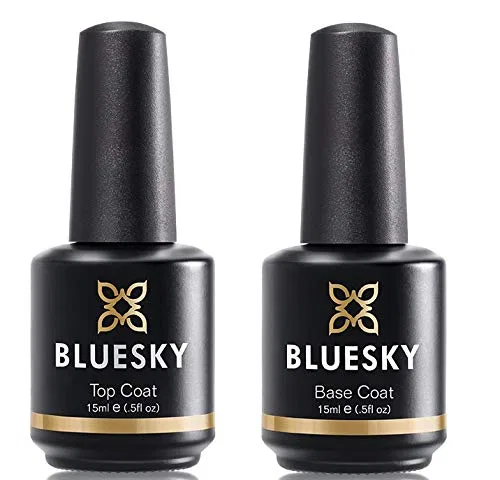Набор УФ/LED гель-лаков Bluesky: база и топ, 15 мл Bluesky