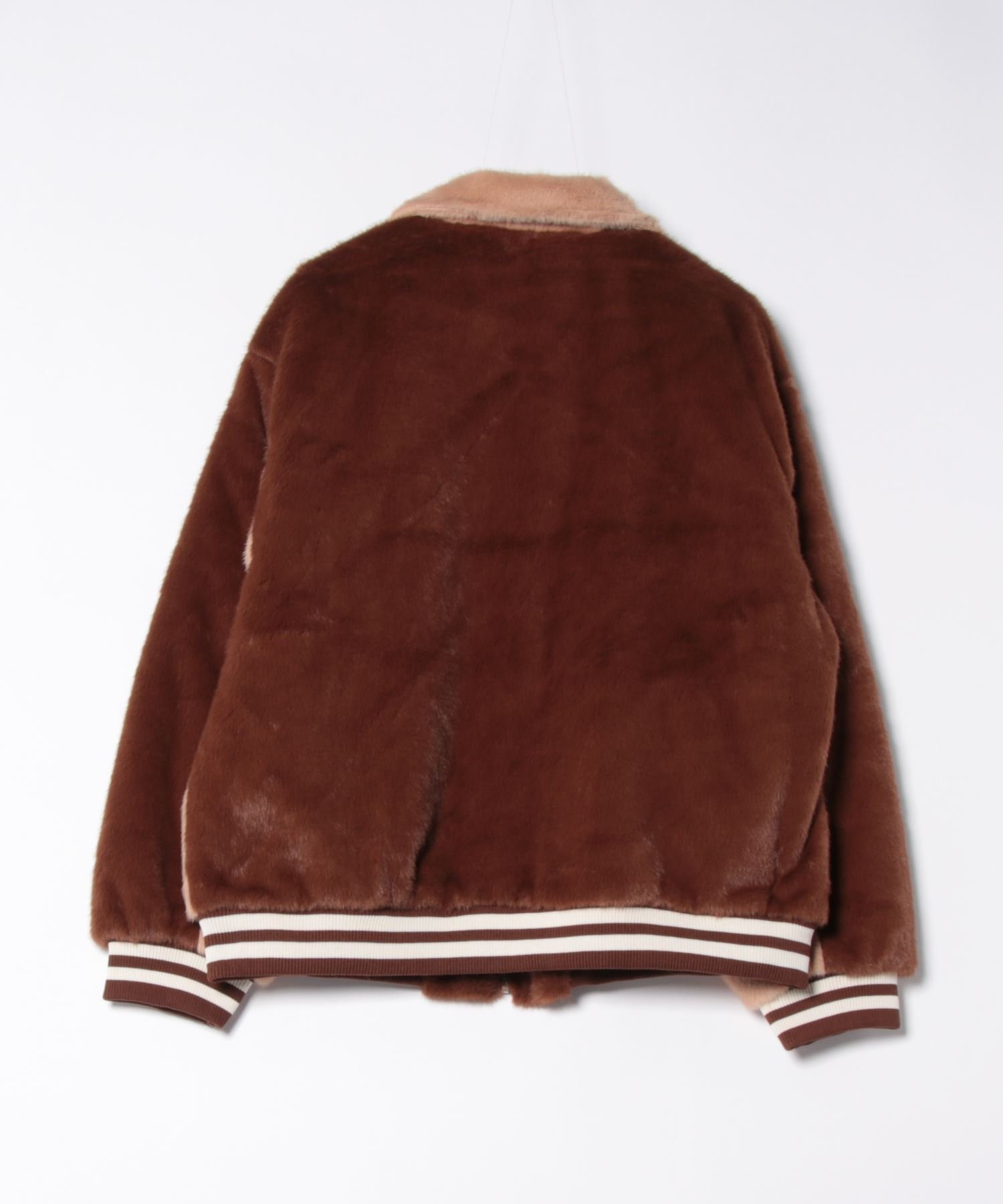 Куртка-боа с цветовыми блоками для девочек Hook, brown — фото 4