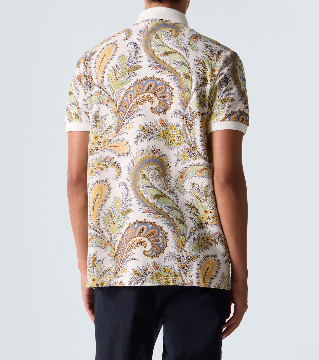 Пике-поло из хлопка с узором пейсли Etro, Print On White Base — фото 4