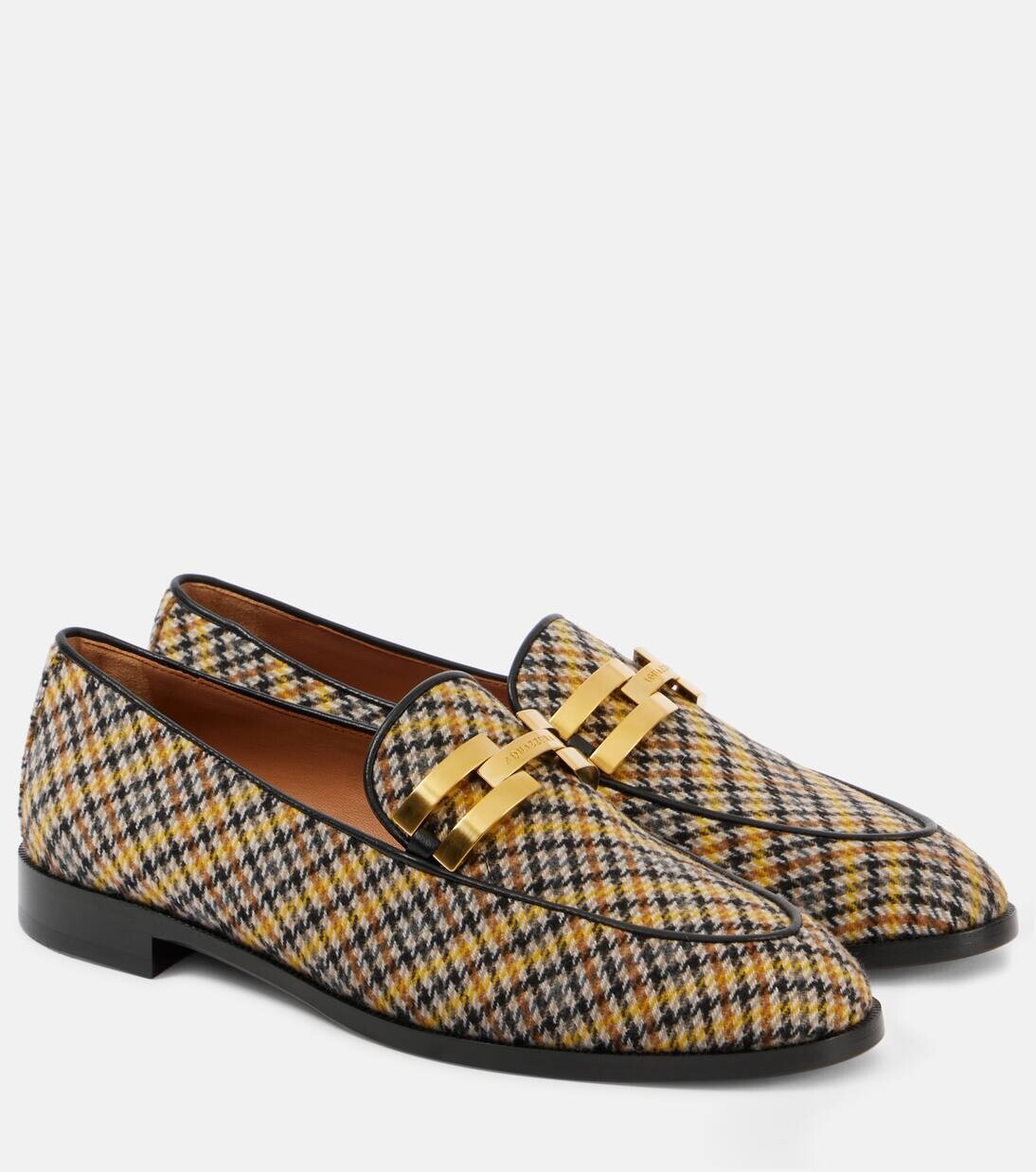 Туфли Brandi в клетку Aquazzura, цвет tobacco/yellow