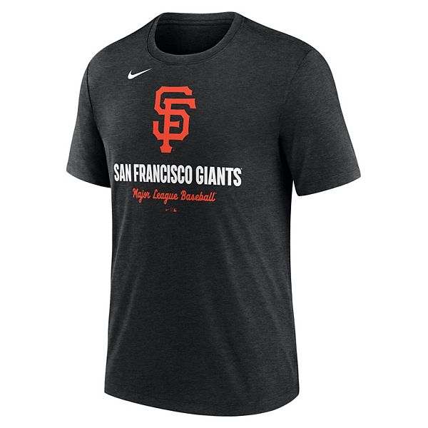 Мужская футболка heather black с логотипом san francisco giants tri-blend Nike — фото 3