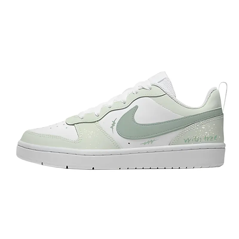 

Court Borough Qingqing Xingyu Кожаные противоскользящие амортизирующие износостойкие низкие Nike, зеленый