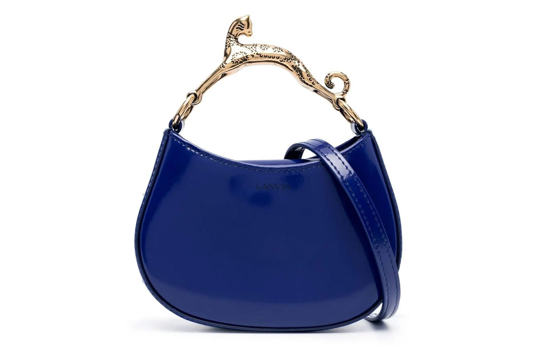 

Кожаный плечевой клатч, мини-сумка через плечо, дамская сумочка Royal Blue Lanvin