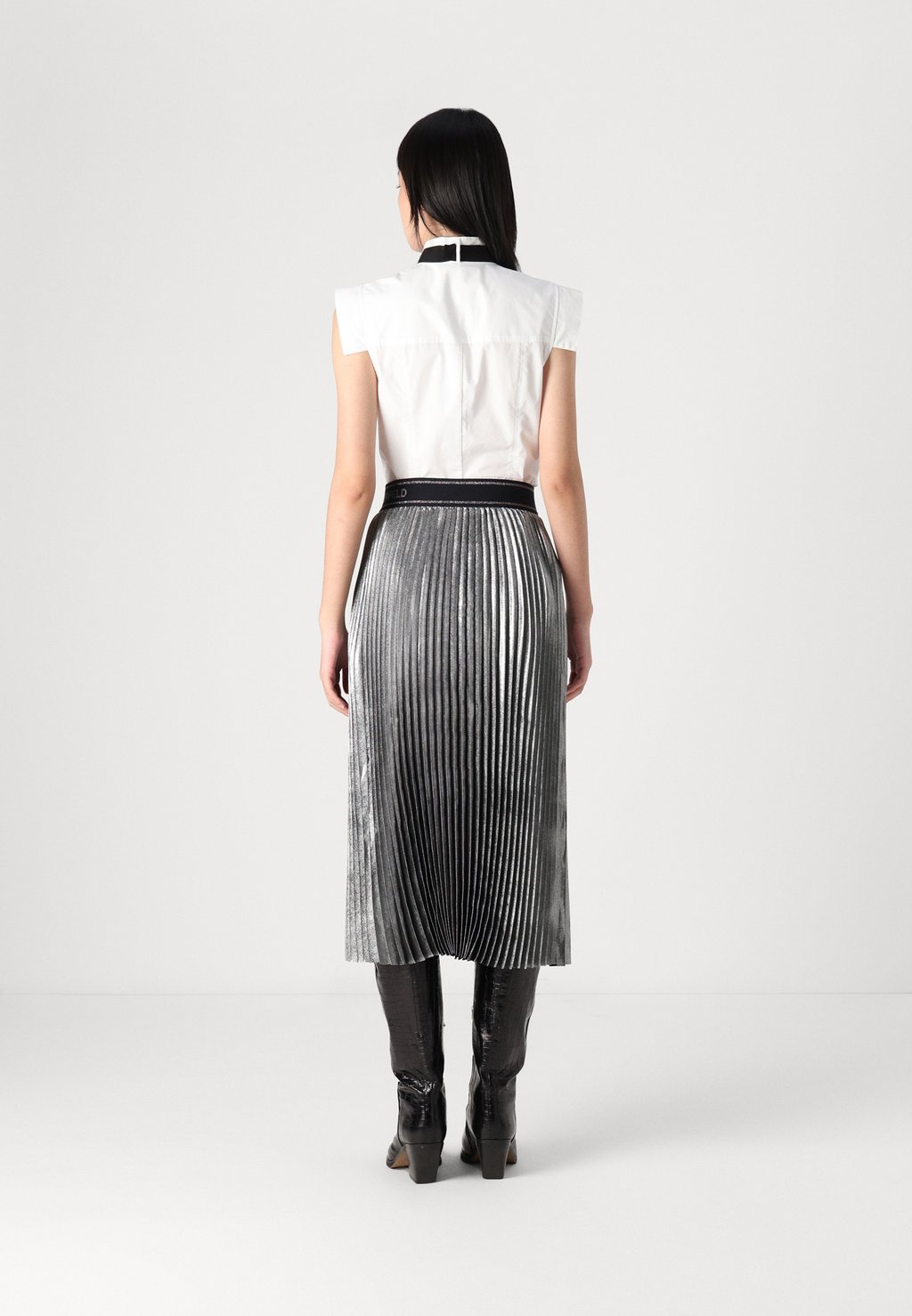 

Юбка А-силуэта FOIL PLEATED SKIRT KARL LAGERFELD, серый