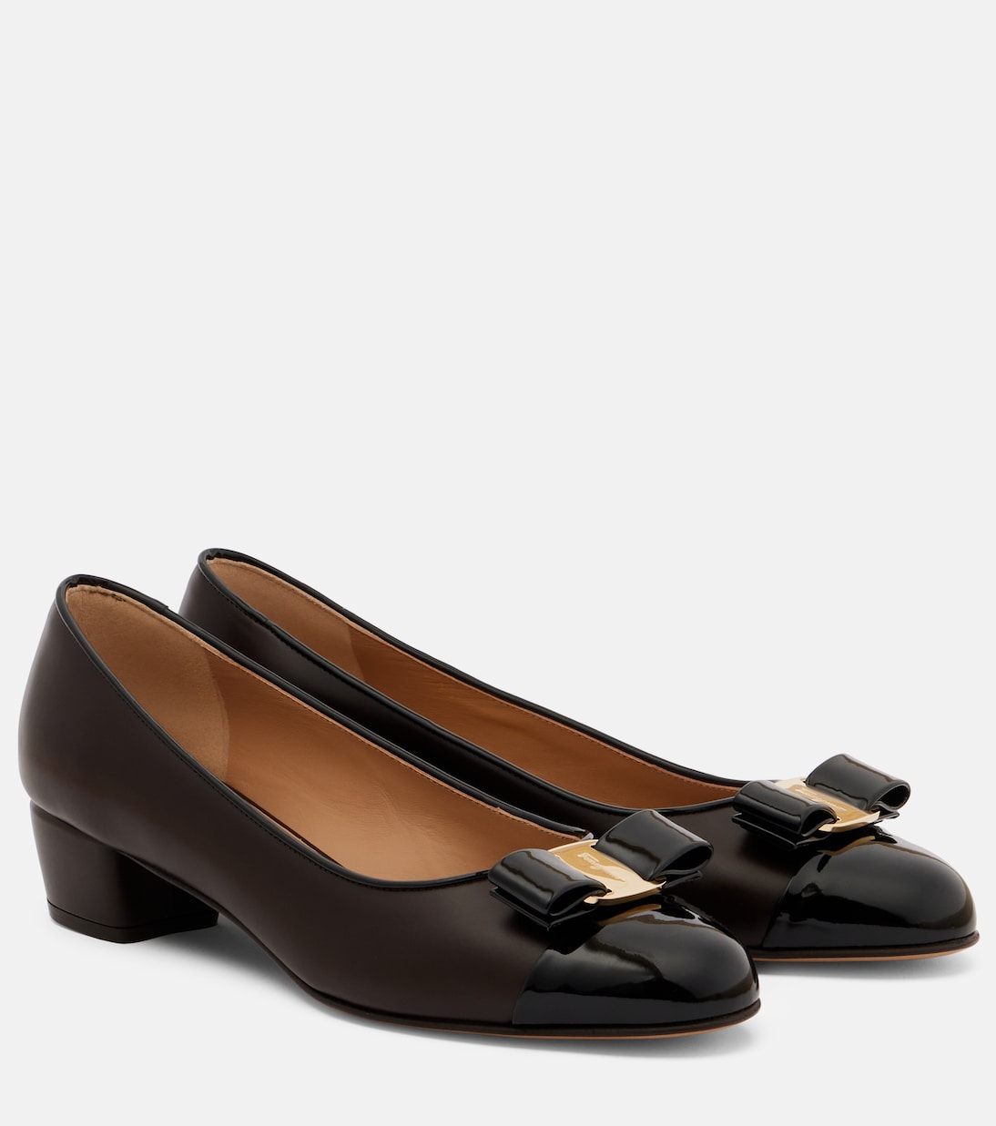Кожаные туфли-лодочки Vara Ferragamo, черный