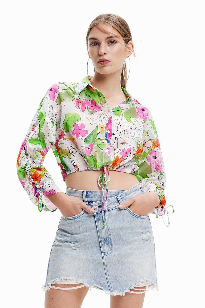 

Короткая рубашка с завязкой на подоле Desigual, зеленый