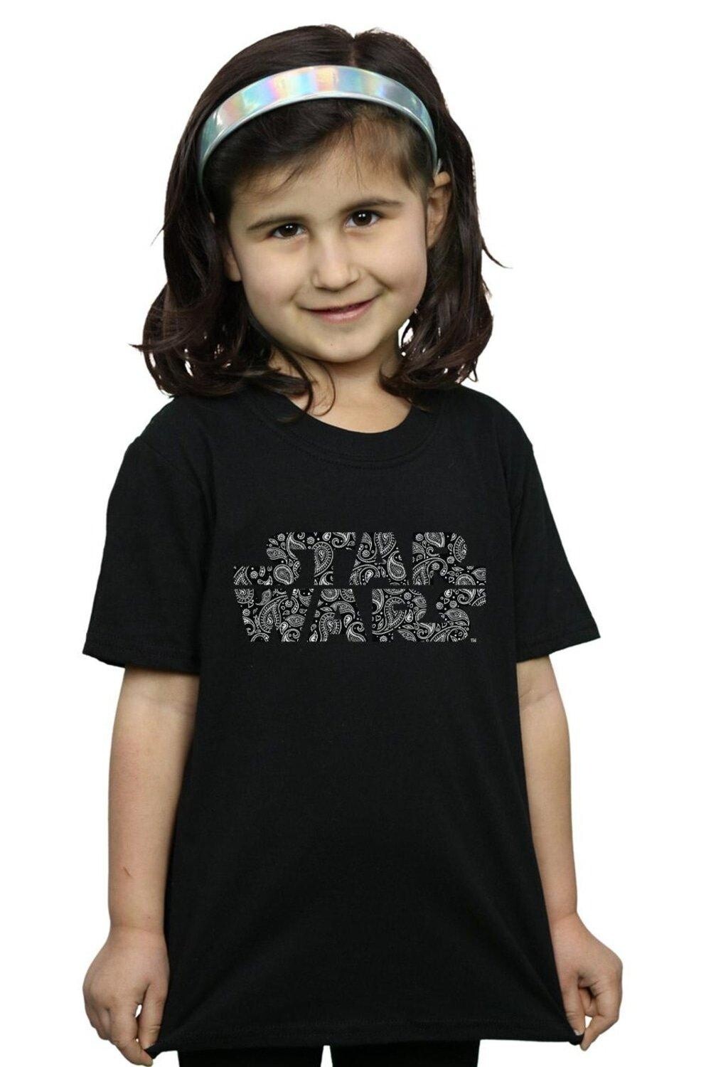 

Хлопковая футболка с логотипом пейсли Star Wars, черный