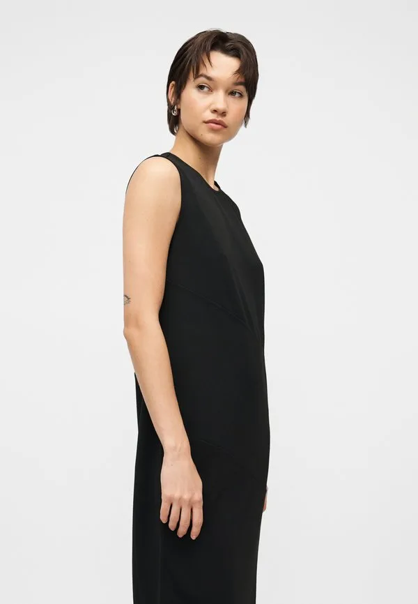 Эластичное повседневное платье с диагональными швами Calvin Klein, Black — фото 4