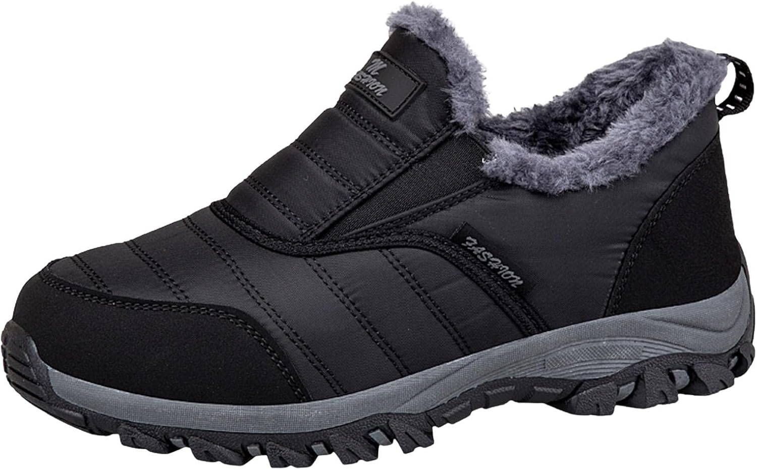 

Мужские и женские зимние ботинки, утепленные флисом, слипоны на щиколотку, легкие ботинки с меховой подкладкой, модные спортивные ходовые туфли Generic, A08-bk1