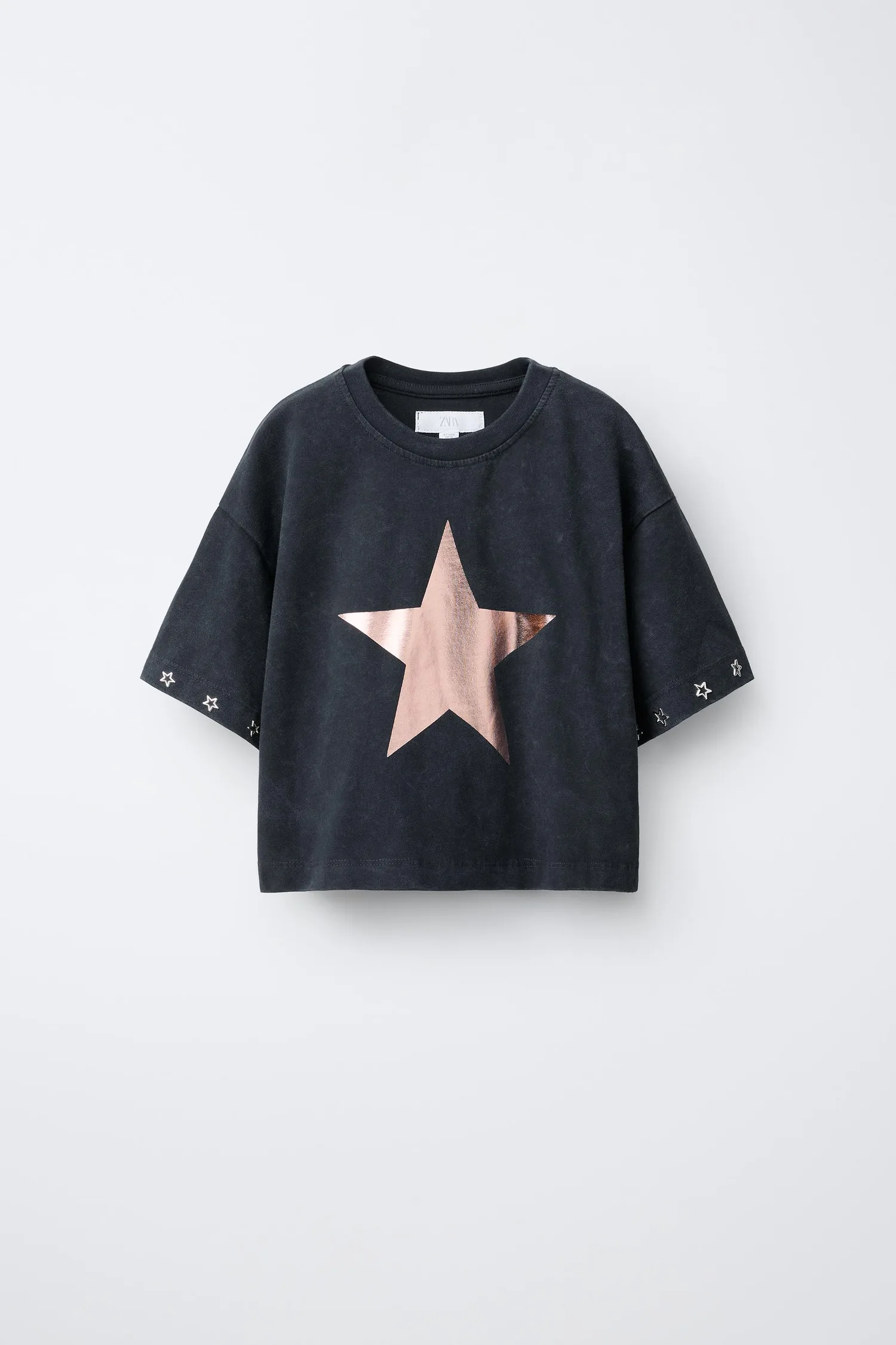 Футболка stars shimmer Zara, черный