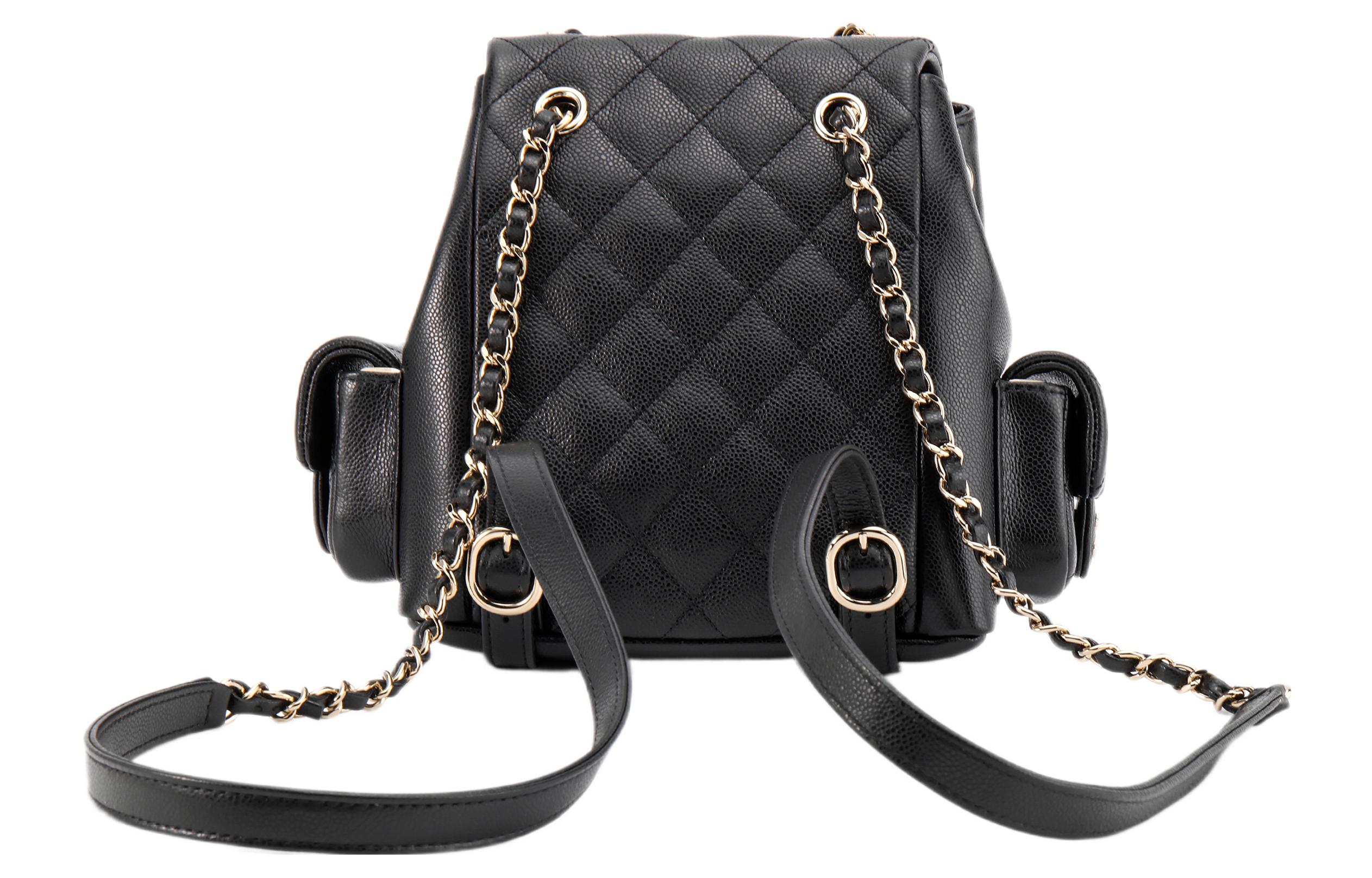 Chanel Небольшой рюкзак Duma 23K из зернистой телячьей кожи, черный, AS4399 — фото 4