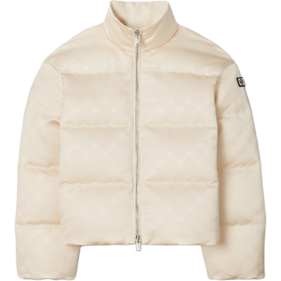 

Пуховая куртка T Monogram FW25 для женщин Tory Burch, светлый золото
