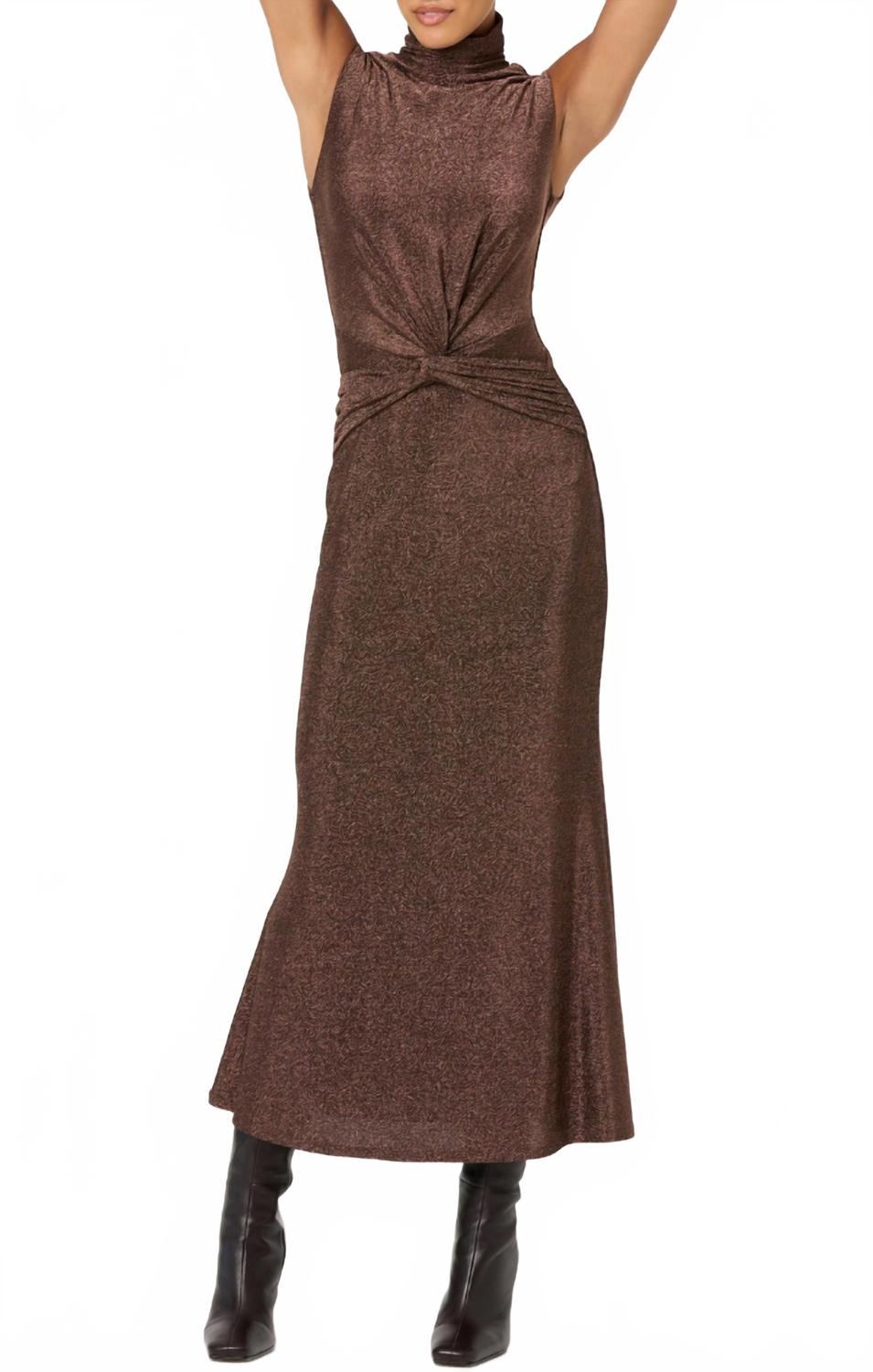 

ASTR Платье Рианы коричневого металлического цвета